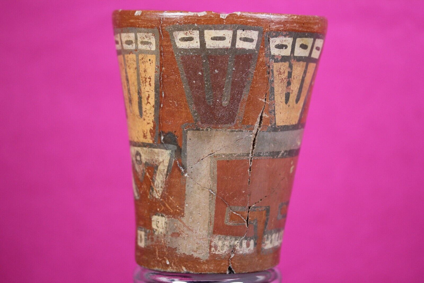 Authentic Pre Columbian Artifact Kero Pottery Jar Huari Peru 500-1000 AD J04