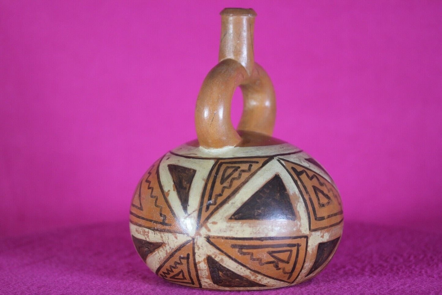 Authentic Pre Columbian Artifact Stirrup Vessel Moche Ex Arte Primitivo COA T31