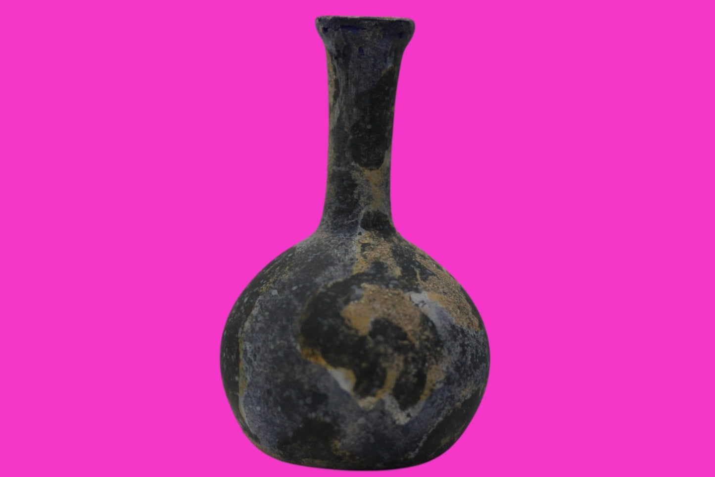 Holy Land Artifact Authentic Ancient Glass Bottle 100-300 AD Roman Era COA J21
