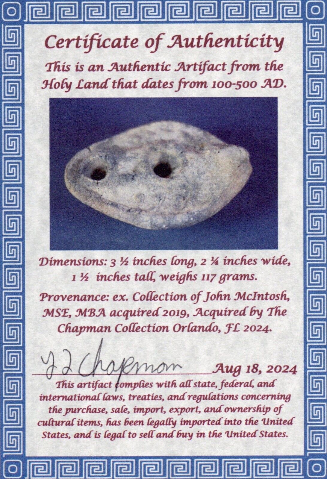 Holy Land Jesus Christ Homeland Biblical Artifact Oil Lamp Israel 100-500 AD J70