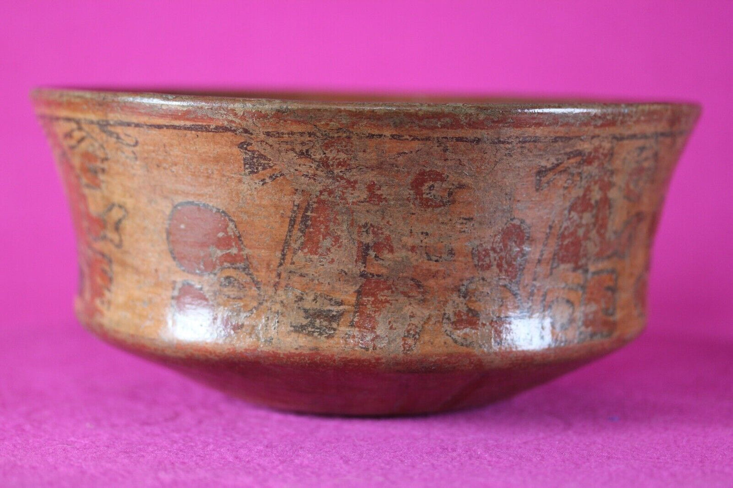 Authentic Pre Columbian Artifact Pottery Bowl Mayan 300 - 900 AD Yucatan COA T03