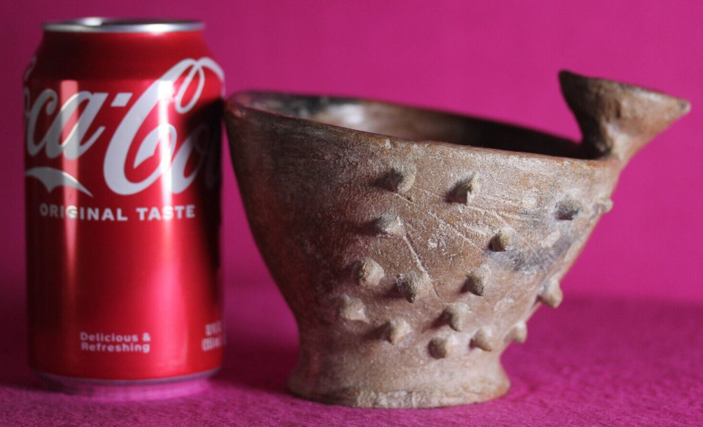 Authentic Pre Columbian Artifact Spiked Bowl Michoacan Ex Arte Primitivo COA T08