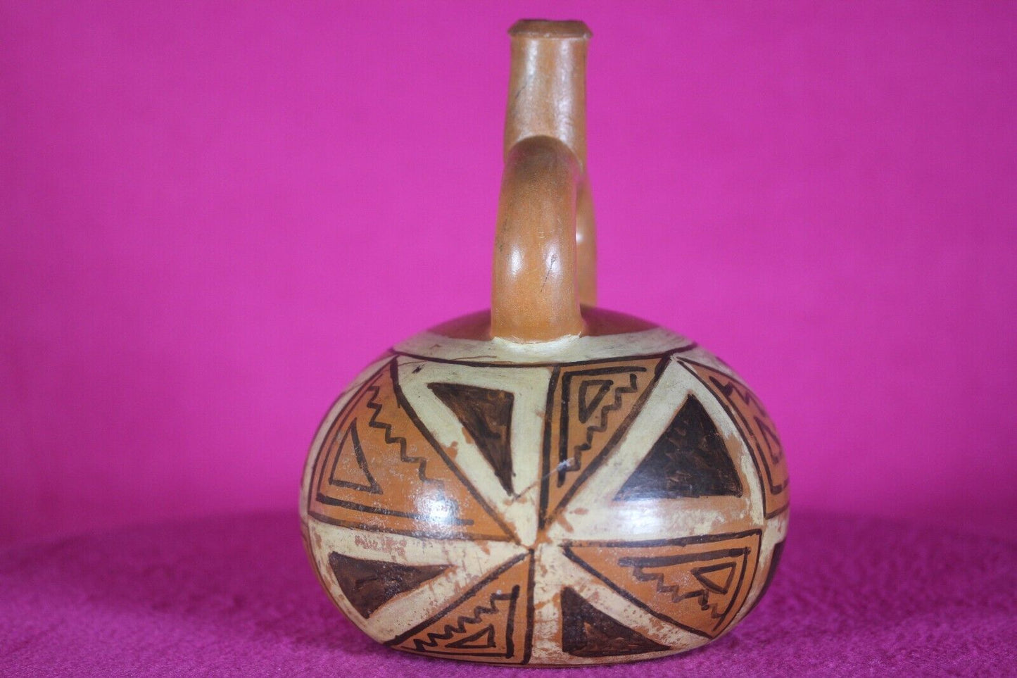 Authentic Pre Columbian Artifact Stirrup Vessel Moche Ex Arte Primitivo COA T31