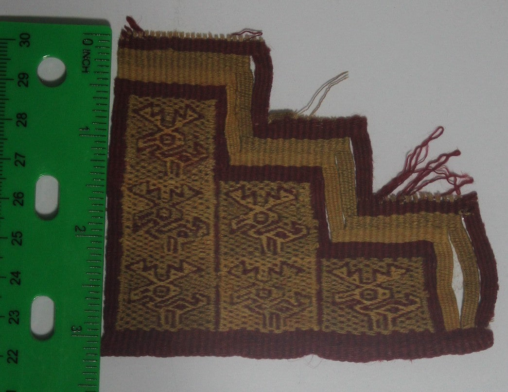 Authentic Pre Columbian Artifact Frameable Textile Border Chancay Peru COA 26