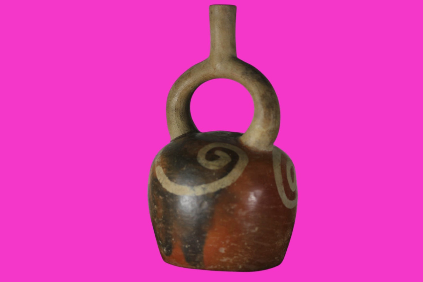 Authentic Pre Columbian Artifact Stirrup Vessel Moche Peru 100-850 AD COA J05