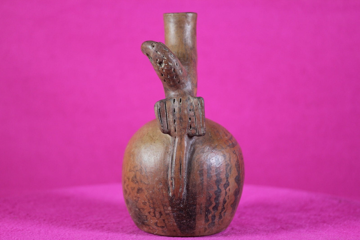 Authentic Pre Columbian Artifact Stirrup Vessel Vicus Peru 500 BC-300 AD COA J03