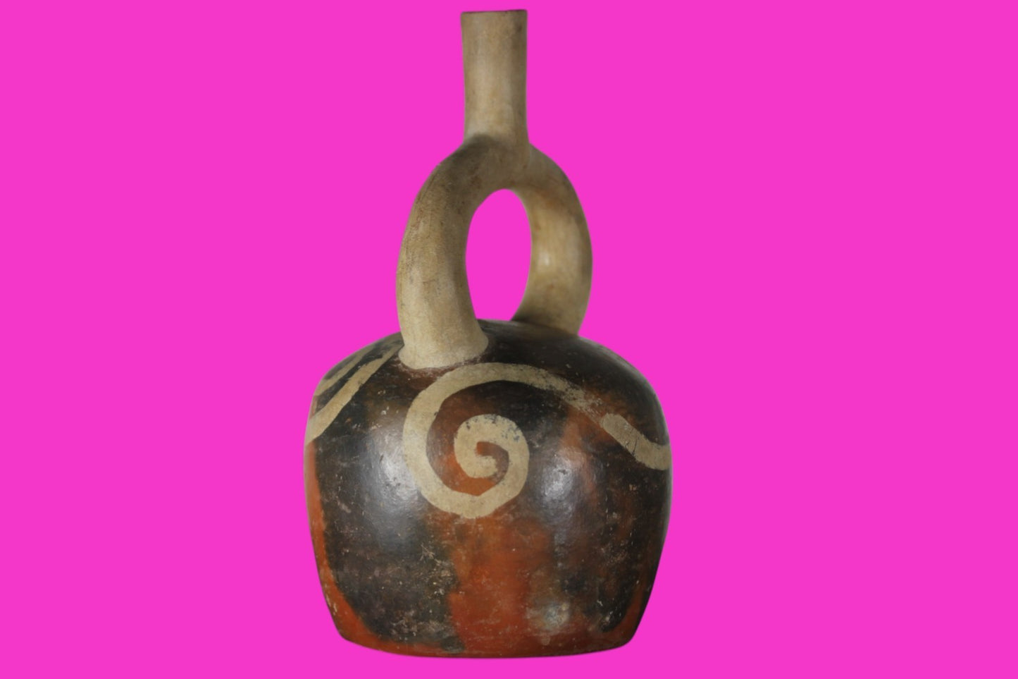 Authentic Pre Columbian Artifact Stirrup Vessel Moche Peru 100-850 AD COA J05