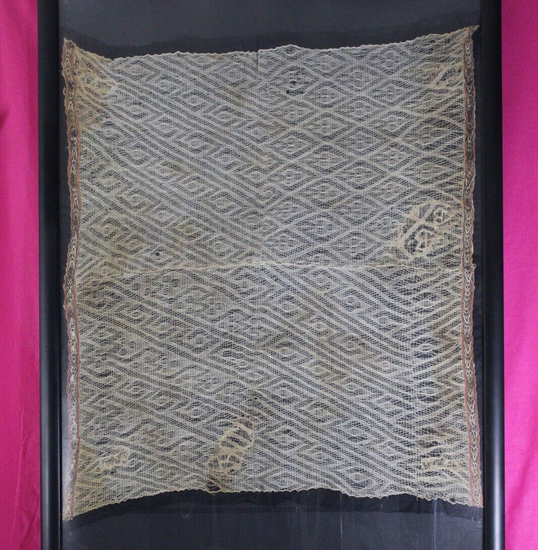 Authentic Pre Columbian Artifact Chancay Lace Textile Shroud Spooky Spirits COA