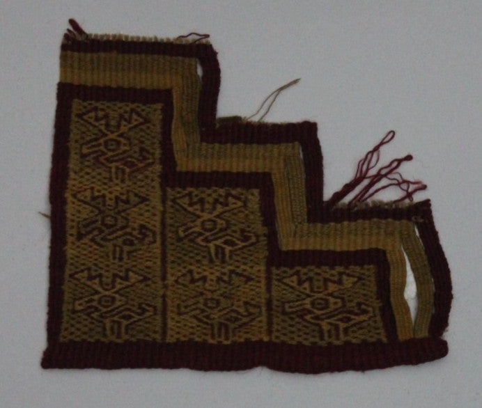 Authentic Pre Columbian Artifact Frameable Textile Border Chancay Peru COA 26