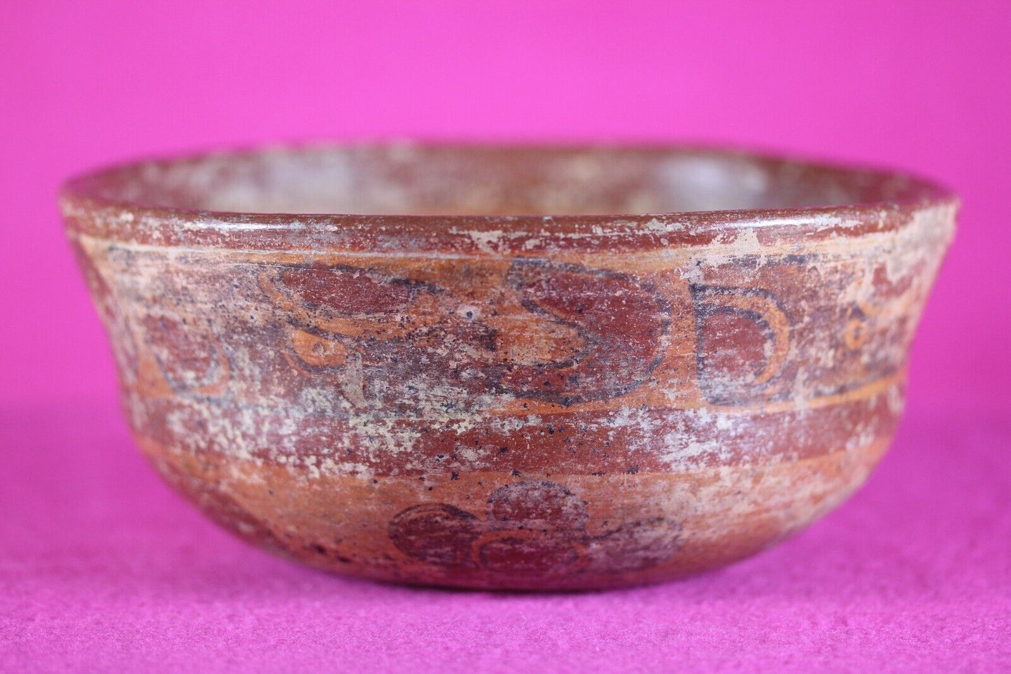 Authentic Pre Columbian Artifact Mayan Decorated Pottery Bowl 250-900 AD COA T10