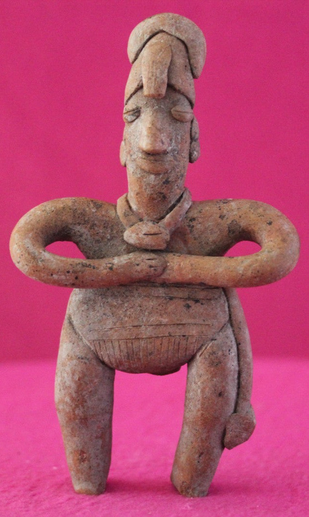 Authentic Pre Columbian Artifact Male Shaman Tomb Figure Colima Mexico COA 200