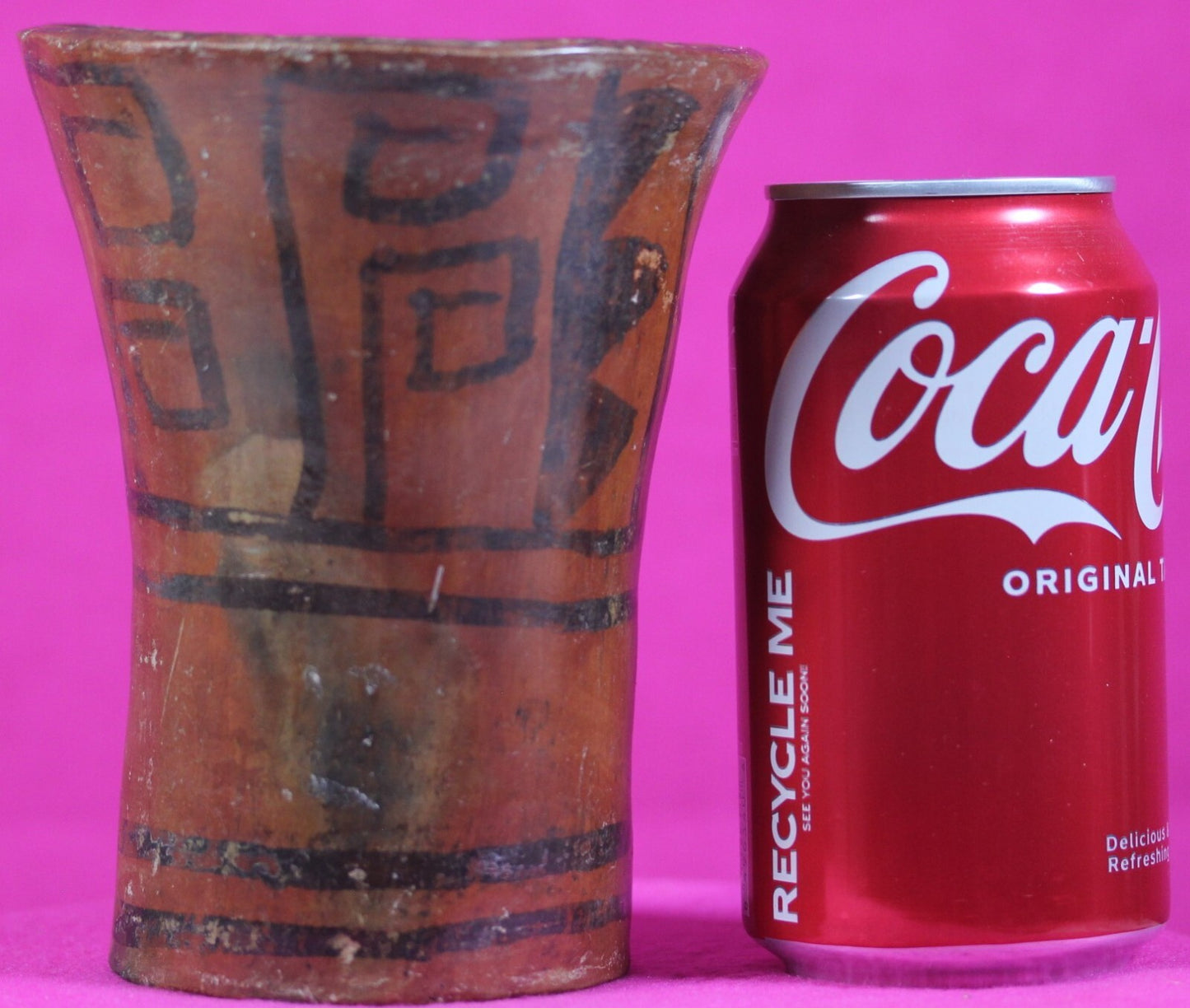 Authentic Pre Columbian Huari Wari Beaker Pottery 500 - 1000 AD Artifact COA T02