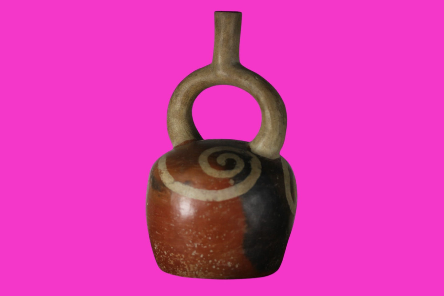 Authentic Pre Columbian Artifact Stirrup Vessel Moche Peru 100-850 AD COA J05