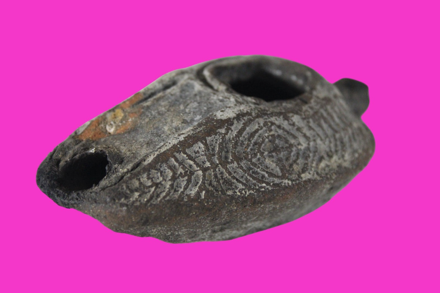 Ancient Holy Land Oil Lamp Artifact Jesus Christ Home Israel 300-600 AD COA 73