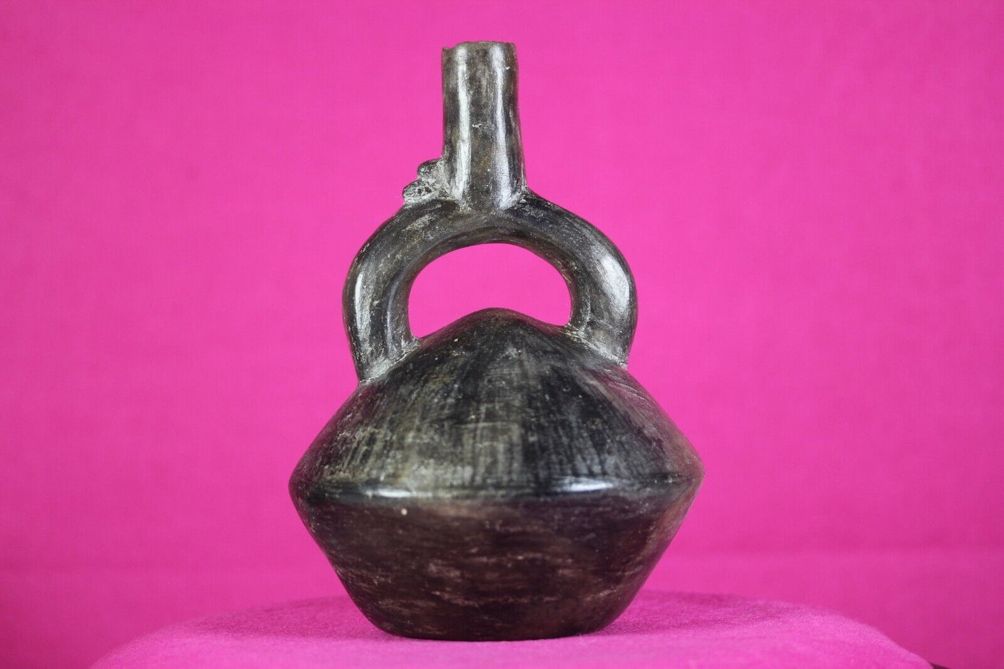 Pre Columbian Artifact Moche Stirrup Jar Pottery 100-800 AD Authentic COA J25