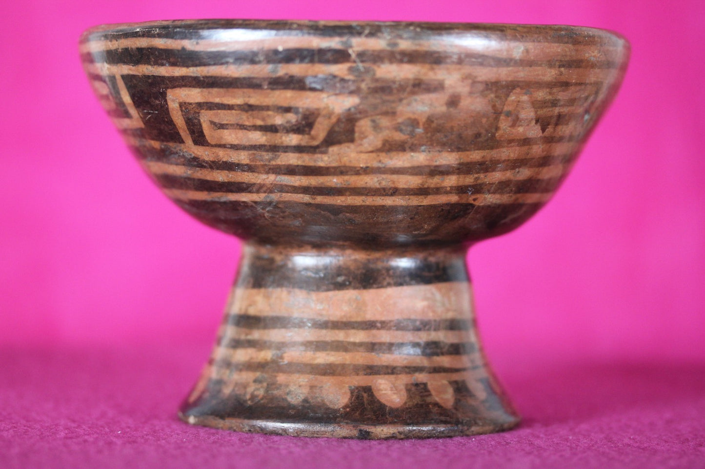 Authentic Pre Columbian Artifact Decorated Pedestal Bowl Narino Columbia COA J01
