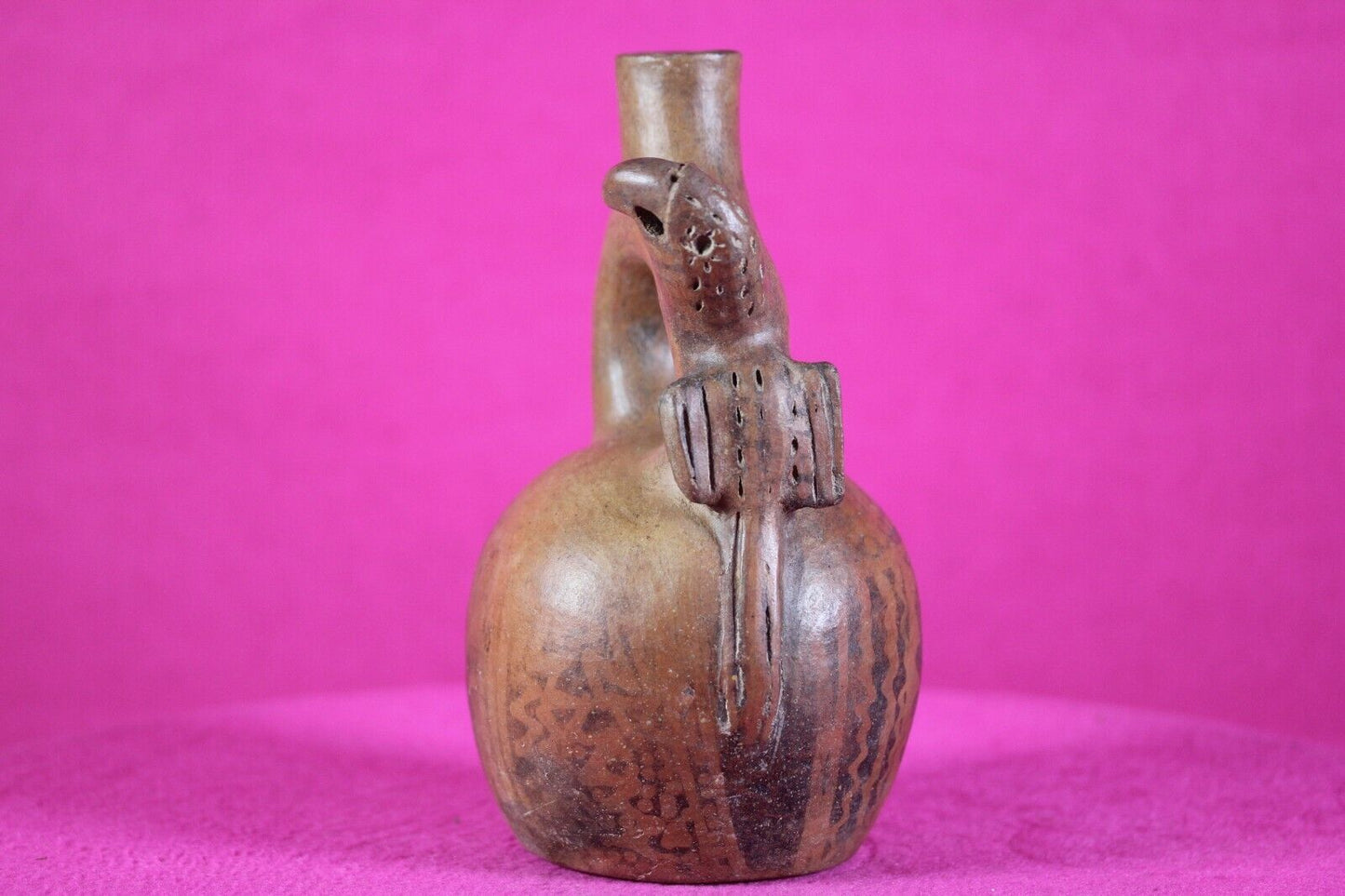 Authentic Pre Columbian Artifact Stirrup Vessel Vicus Peru 500 BC-300 AD COA J03