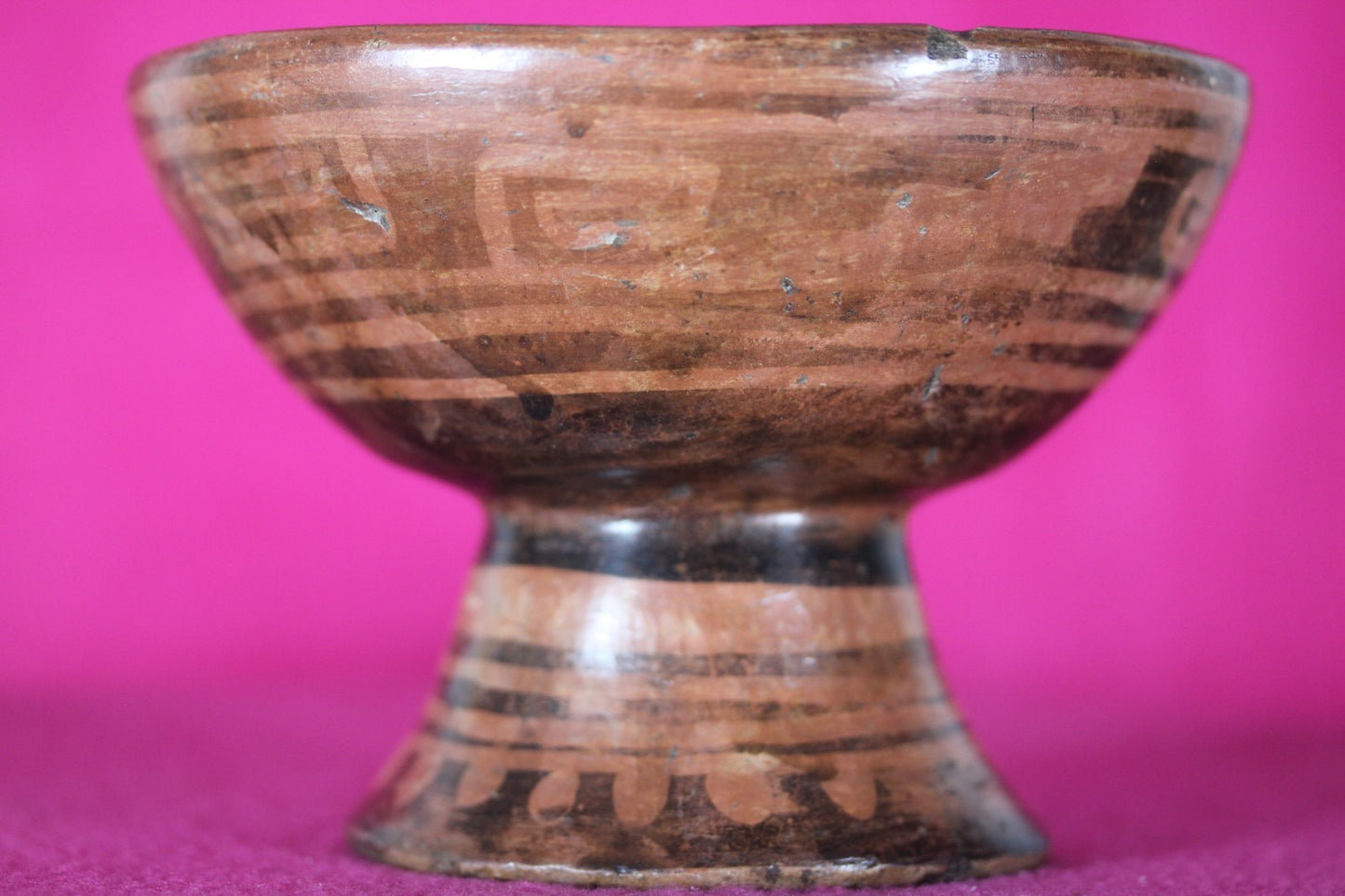 Authentic Pre Columbian Artifact Decorated Pedestal Bowl Narino Columbia COA J01
