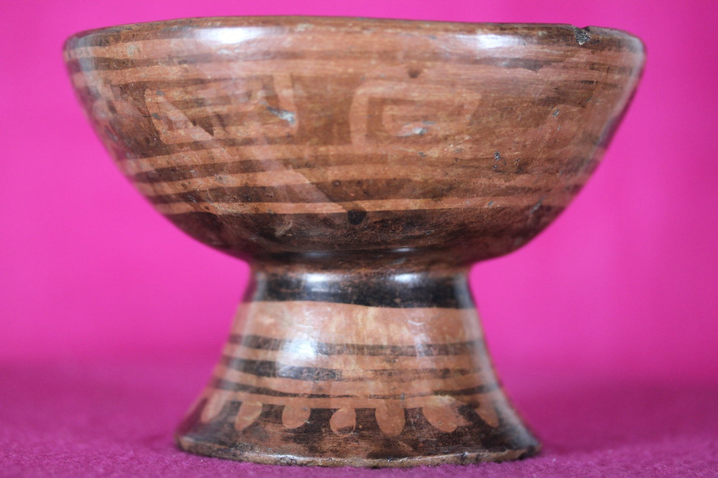 Authentic Pre Columbian Artifact Decorated Pedestal Bowl Narino Columbia COA J01