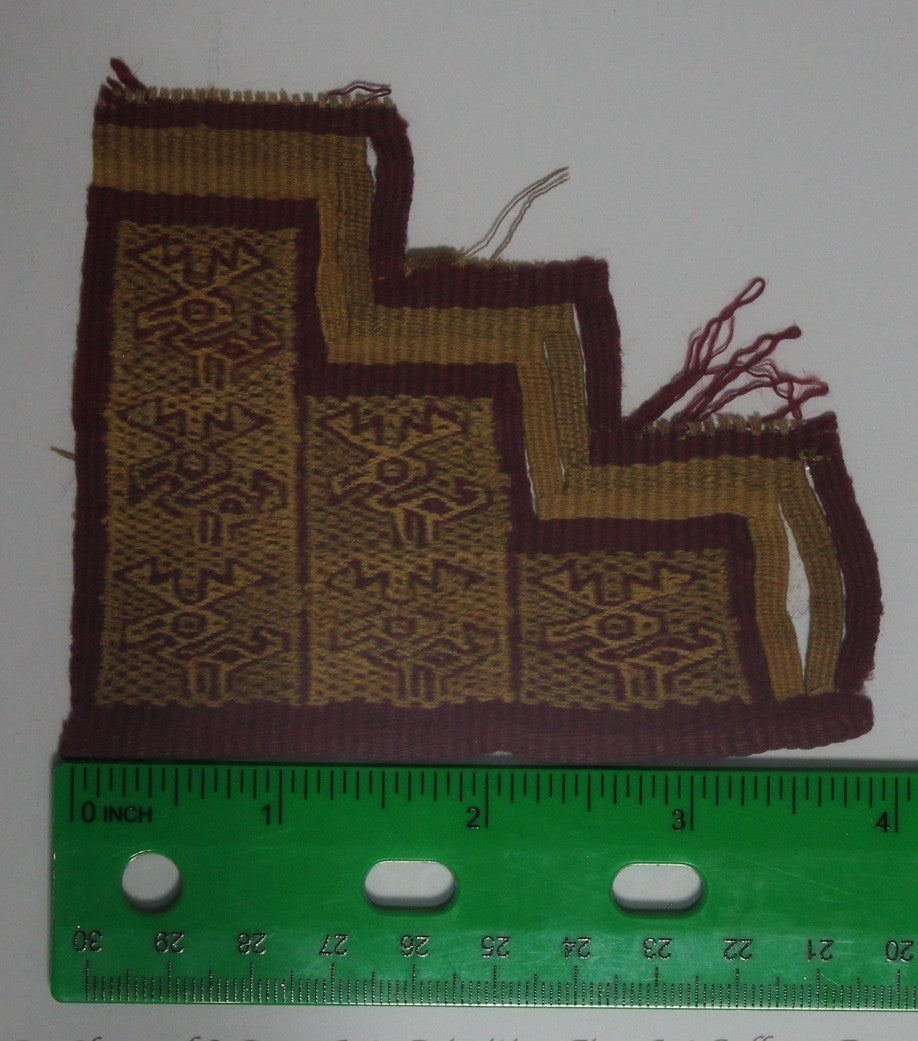 Authentic Pre Columbian Artifact Frameable Textile Border Chancay Peru COA 26