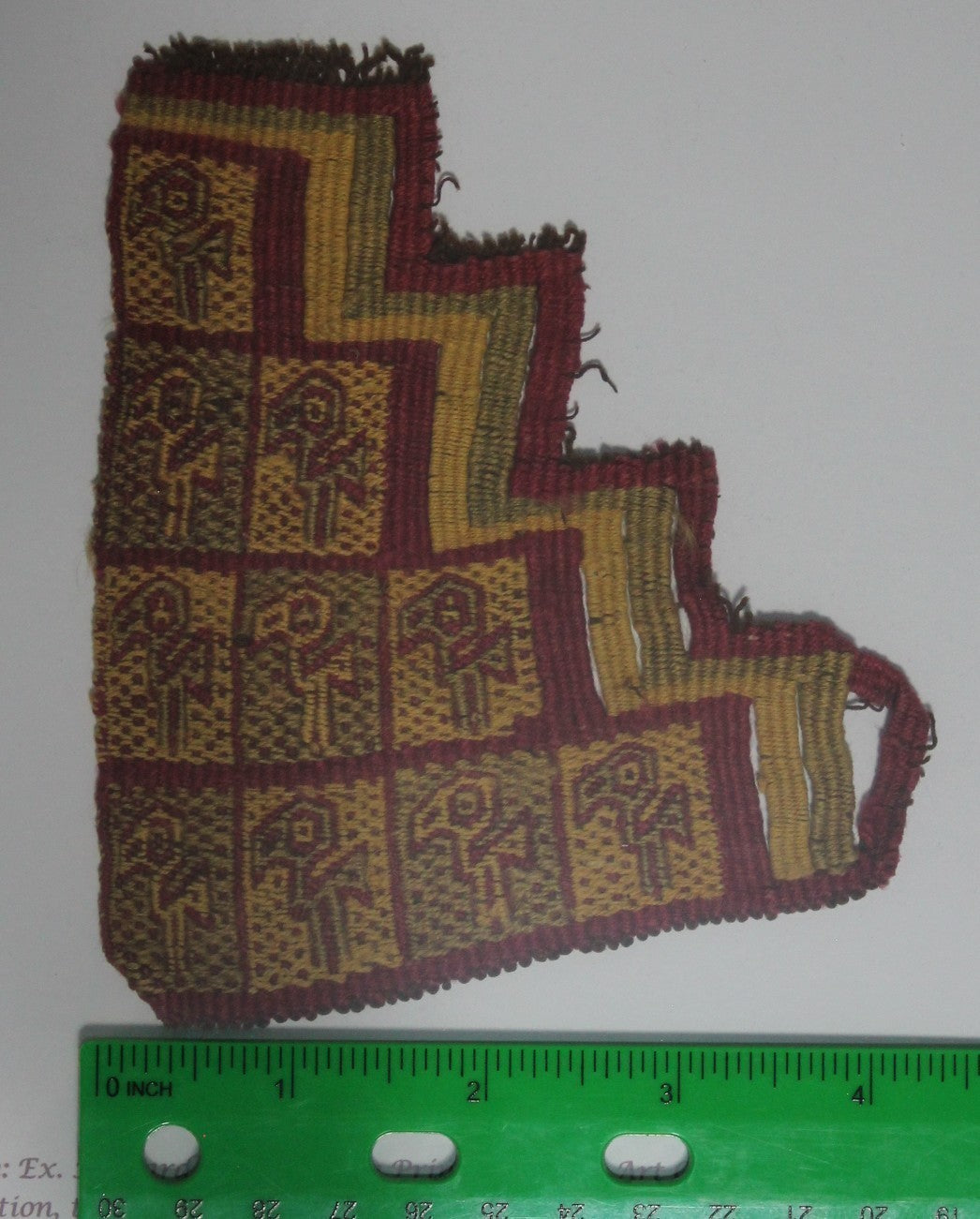 Authentic Pre Columbian Artifact Frameable Textile Border Chancay Peru COA 27
