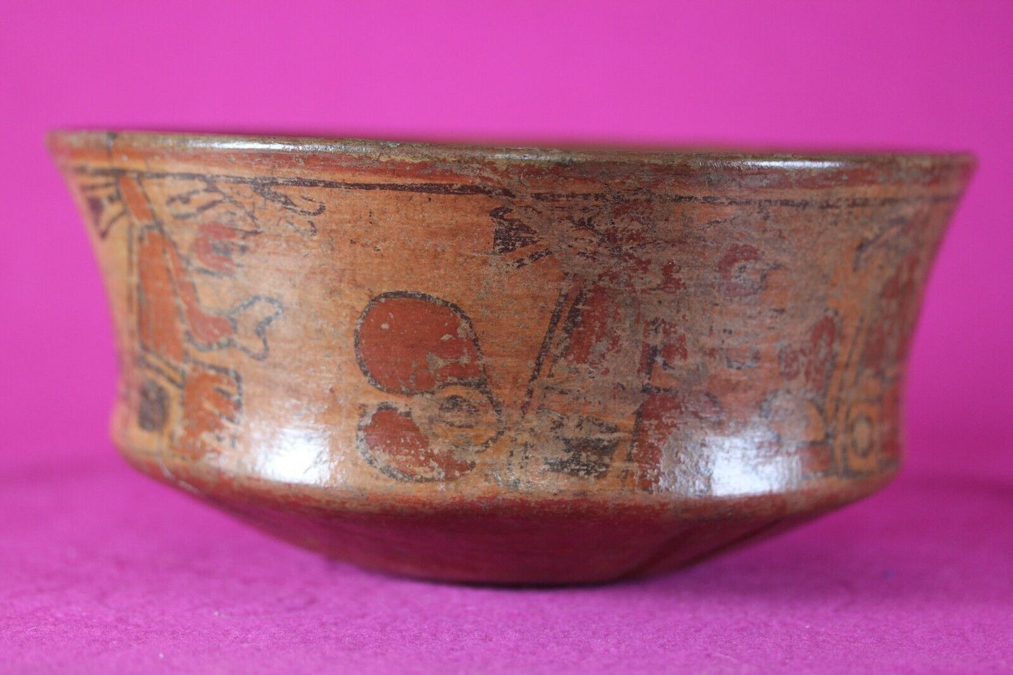 Authentic Pre Columbian Artifact Pottery Bowl Mayan 300 - 900 AD Yucatan COA T03