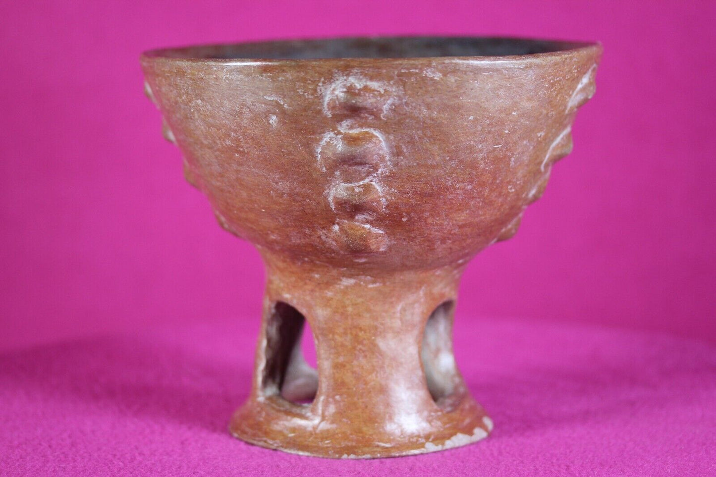 Authentic Pre Columbian Artifact Pedestal Bowl Michoacan Arte Primitivo COA T53