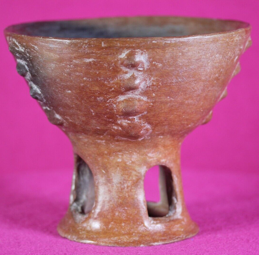 Authentic Pre Columbian Artifact Pedestal Bowl Michoacan Arte Primitivo COA T53