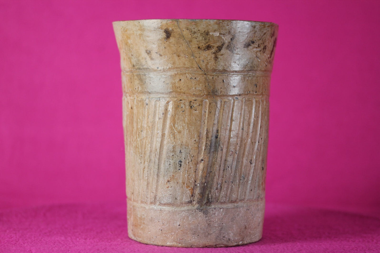 Pre Columbian Mayan Artifact 300 - 900 AD Incised Cylinder Authentic COA J44