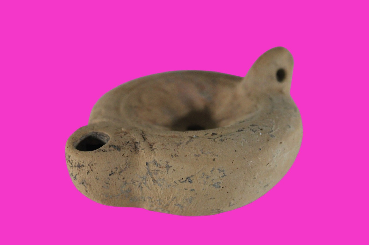 Ancient Holy Land Oil Lamp Artifact Land of Jesus Christ 100 BC-200 AD COA J149
