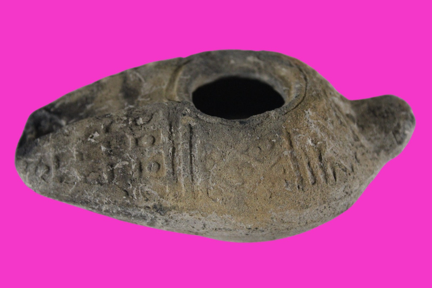 Ancient Holy Land Big Oil Lamp Artifact Home of Jesus Christ 200-500 AD COA J152