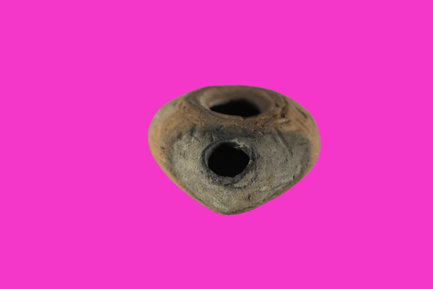 Ancient Holy Land Oil Lamp Artifact Christian Cross on Bottom 200-400AD COA 18