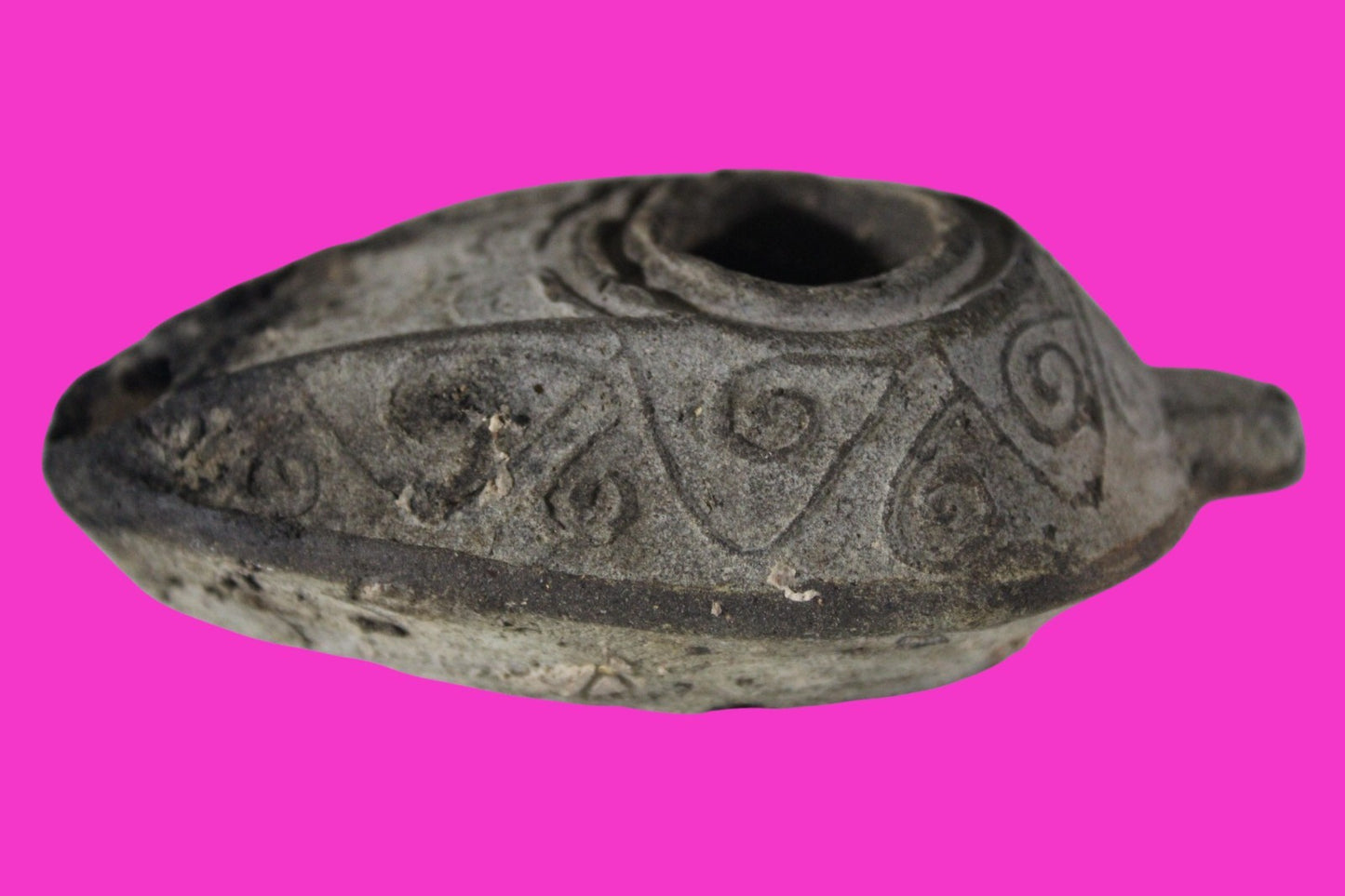 Ancient Holy Land Oil Lamp Artifact Jesus Christ Home Israel 300-600 AD COA 71