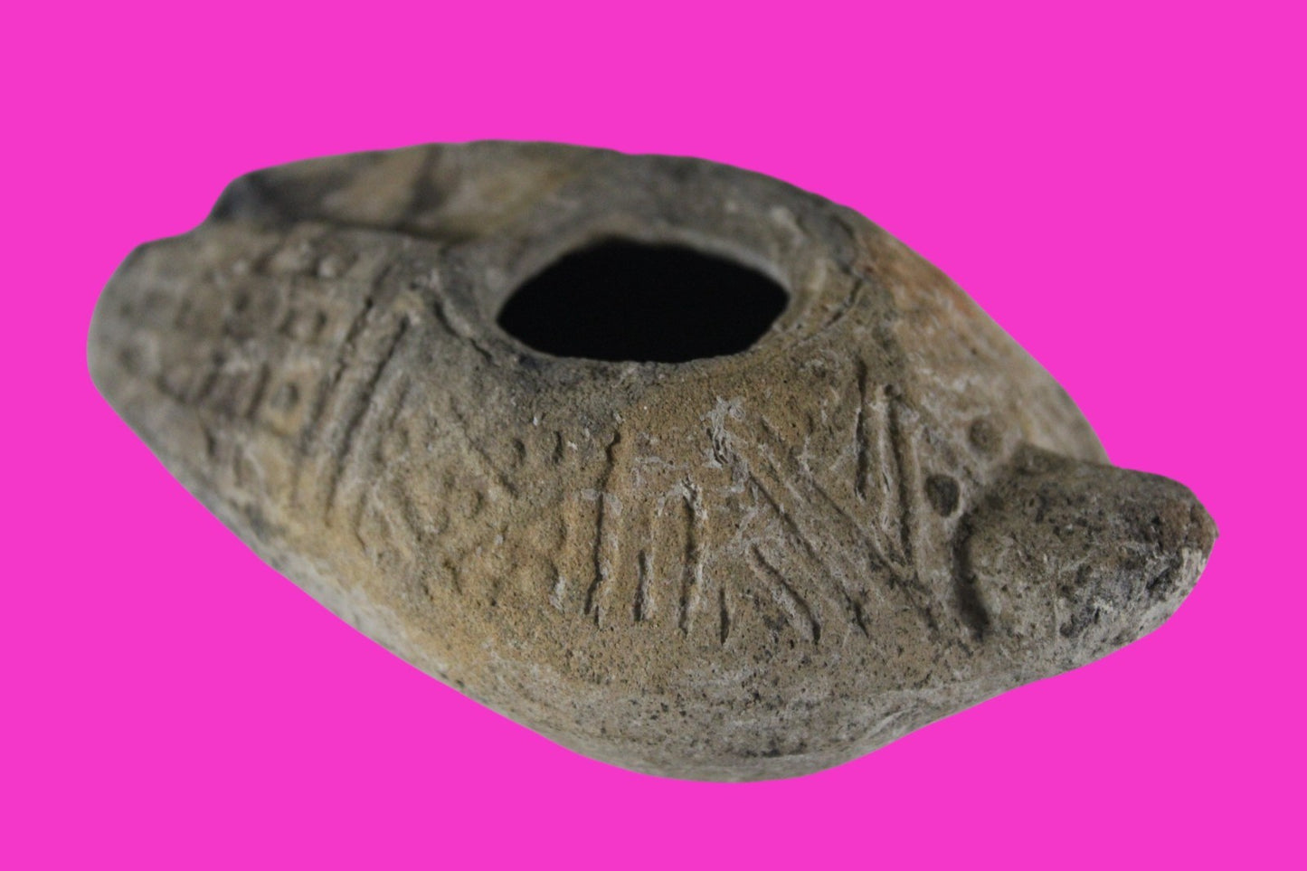 Ancient Holy Land Big Oil Lamp Artifact Home of Jesus Christ 200-500 AD COA J152