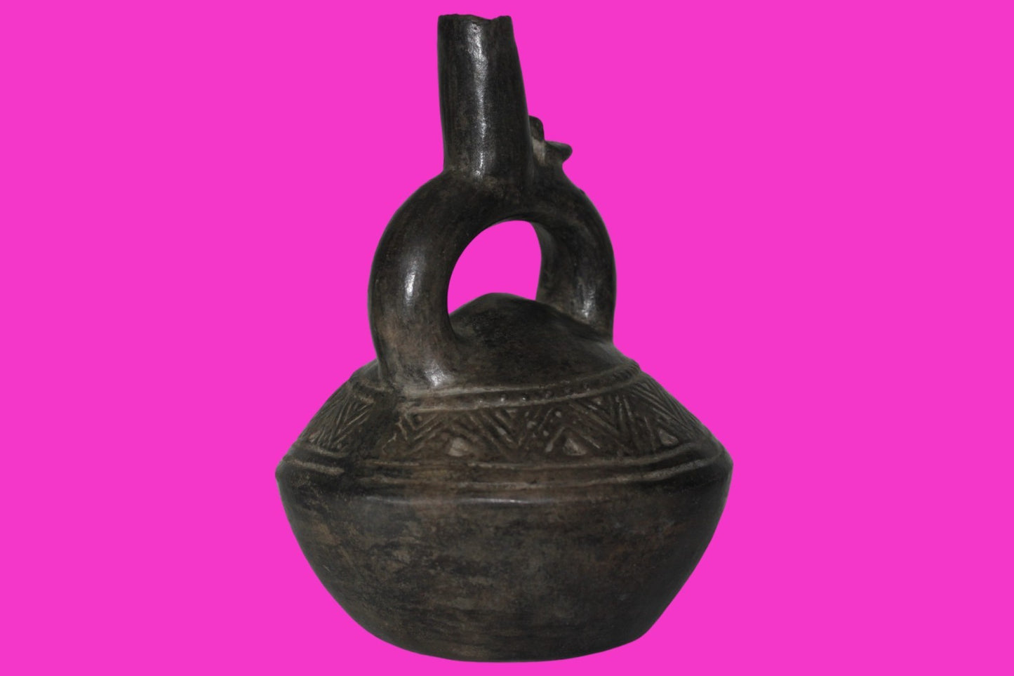 Pre Columbian Artifact Authentic Chimu Stirrup Vessel 900-1400 AD Peru COA 221