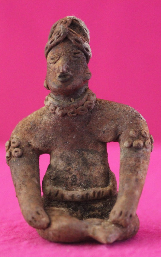 Authentic Pre Columbian Artifact Rare Seated Tomb Figure Colima Mexico COA 179