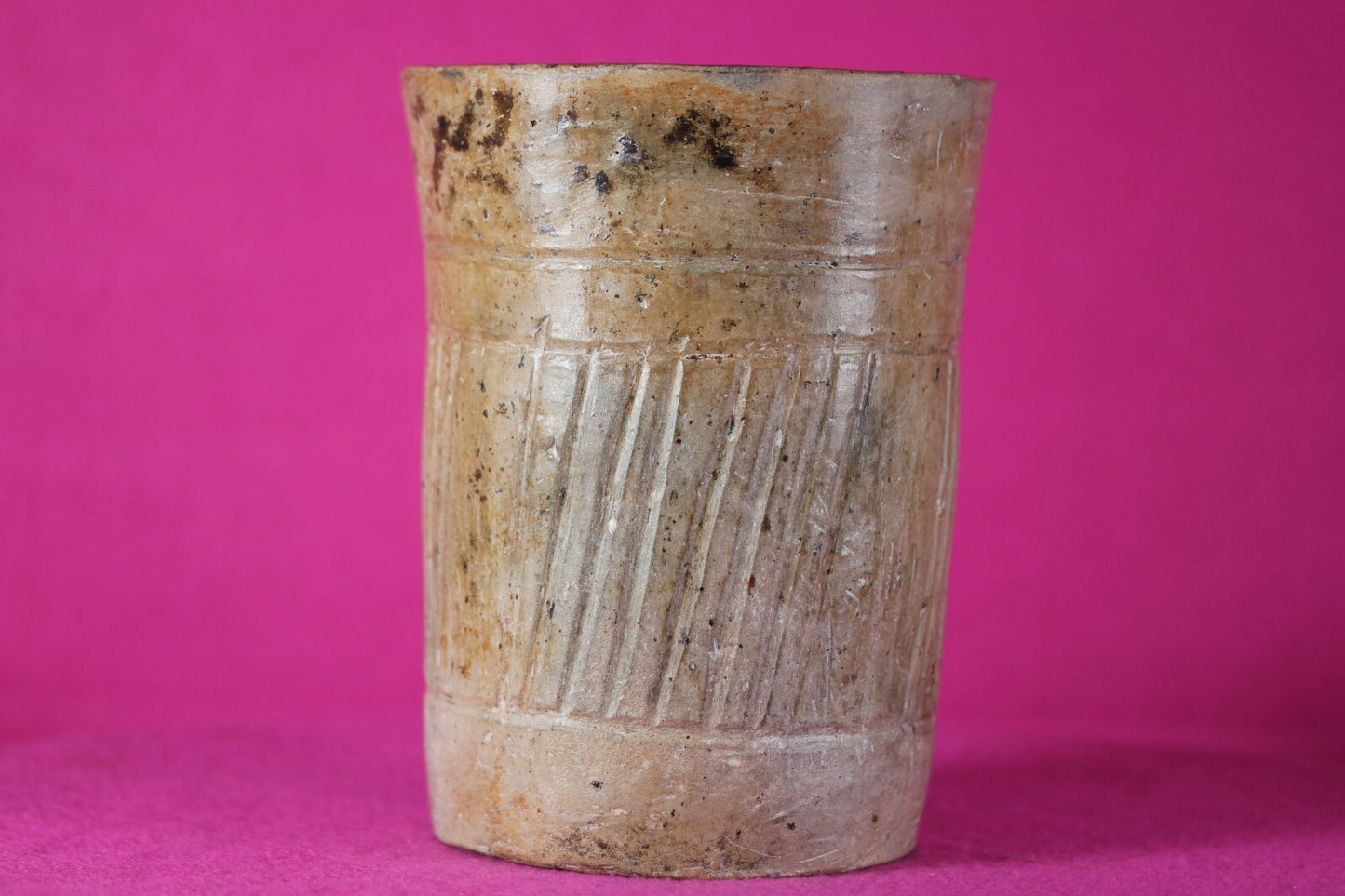 Pre Columbian Mayan Artifact 300 - 900 AD Incised Cylinder Authentic COA J44