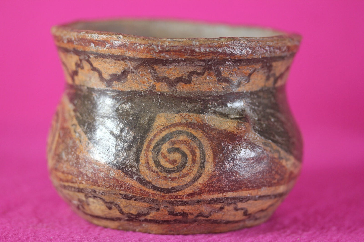 Pre Columbian Casas Grandes Artifact 1150-1450 AD Decorated Bowl Mexico COA J39