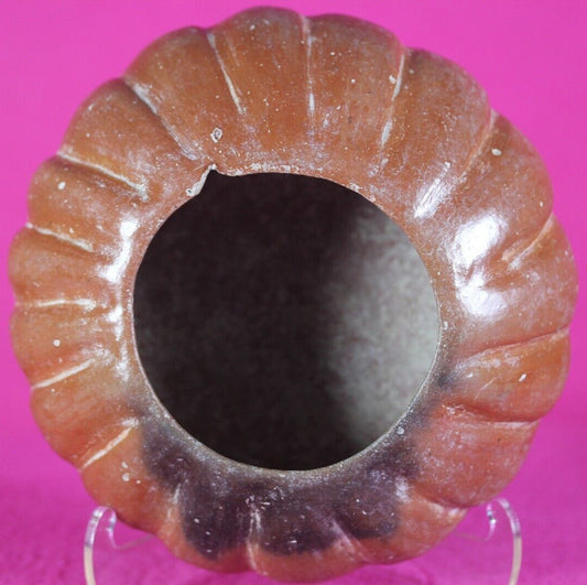 Authentic Pre Columbian Artifact Gadrooned Bowl Michoacan Mexico 200 BC COA T46
