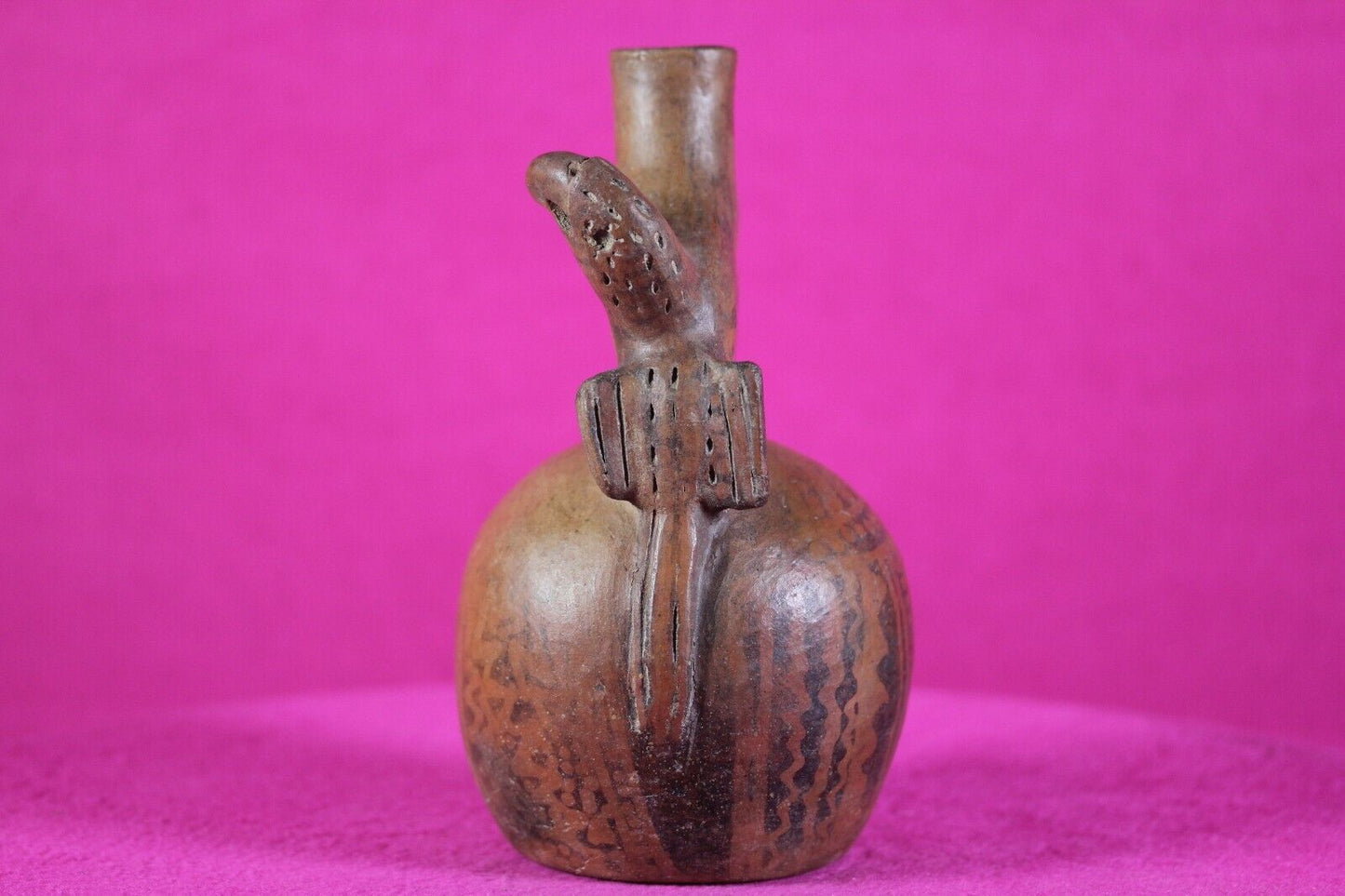 Authentic Pre Columbian Artifact Stirrup Vessel Vicus Peru 500 BC-300 AD COA J03