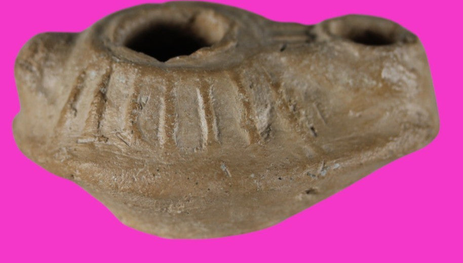 Ancient Holy Land Oil Lamp Artifact Jesus Christ Homeland 100 - 400 AD COA L12