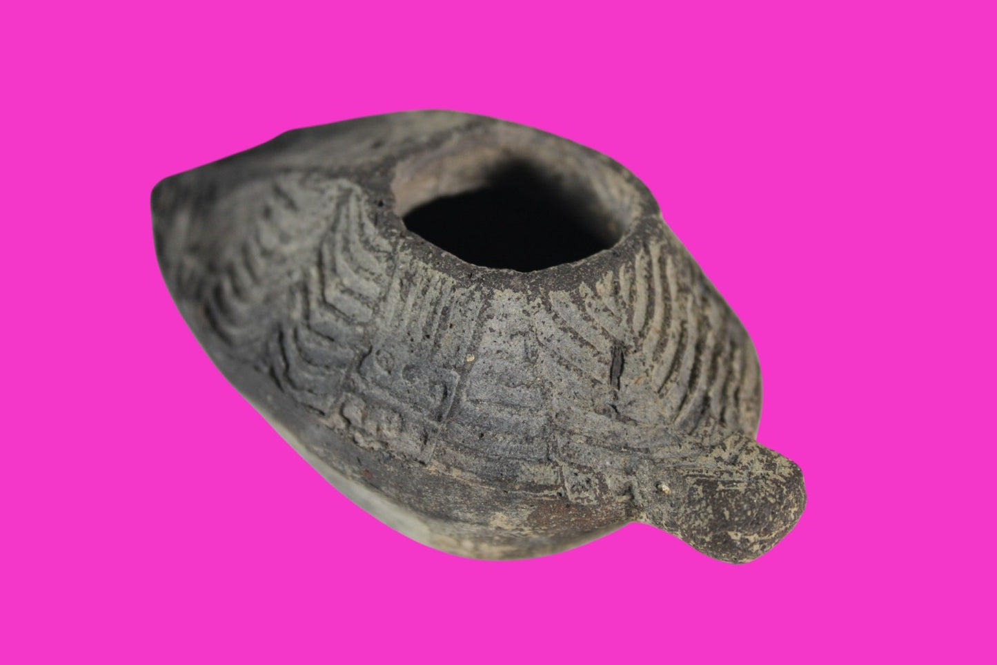 Ancient Holy Land Oil Lamp Artifact Jesus Christ Home Israel 300-600 AD COA 103