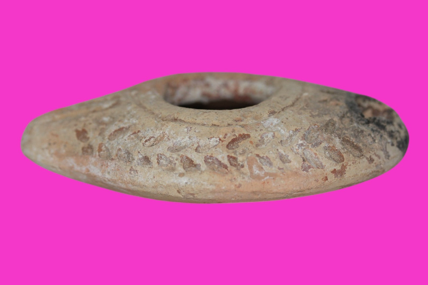 Ancient Holy Land Oil Lamp Artifact Jesus Christ Homeland 100-400 AD COA J106