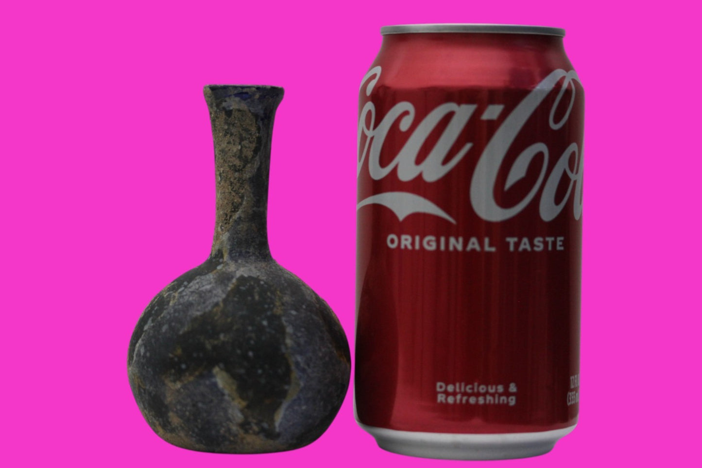 Holy Land Artifact Authentic Ancient Glass Bottle 100-300 AD Roman Era COA J21