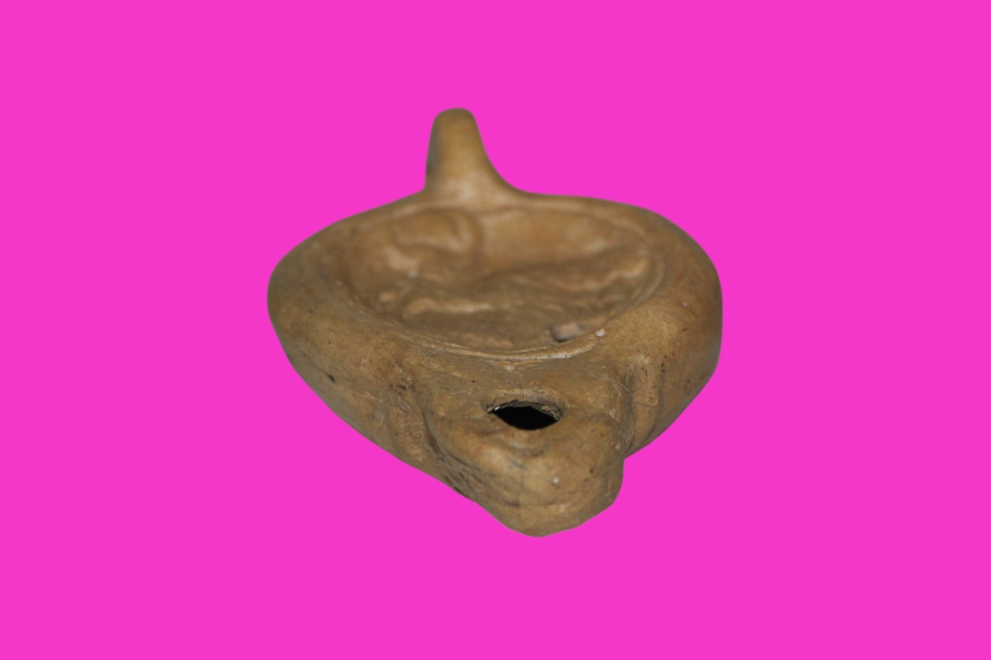 Four Horse War Chariot Oil Lamp Authentic Holy Land Artifact 200-400 AD COA J123