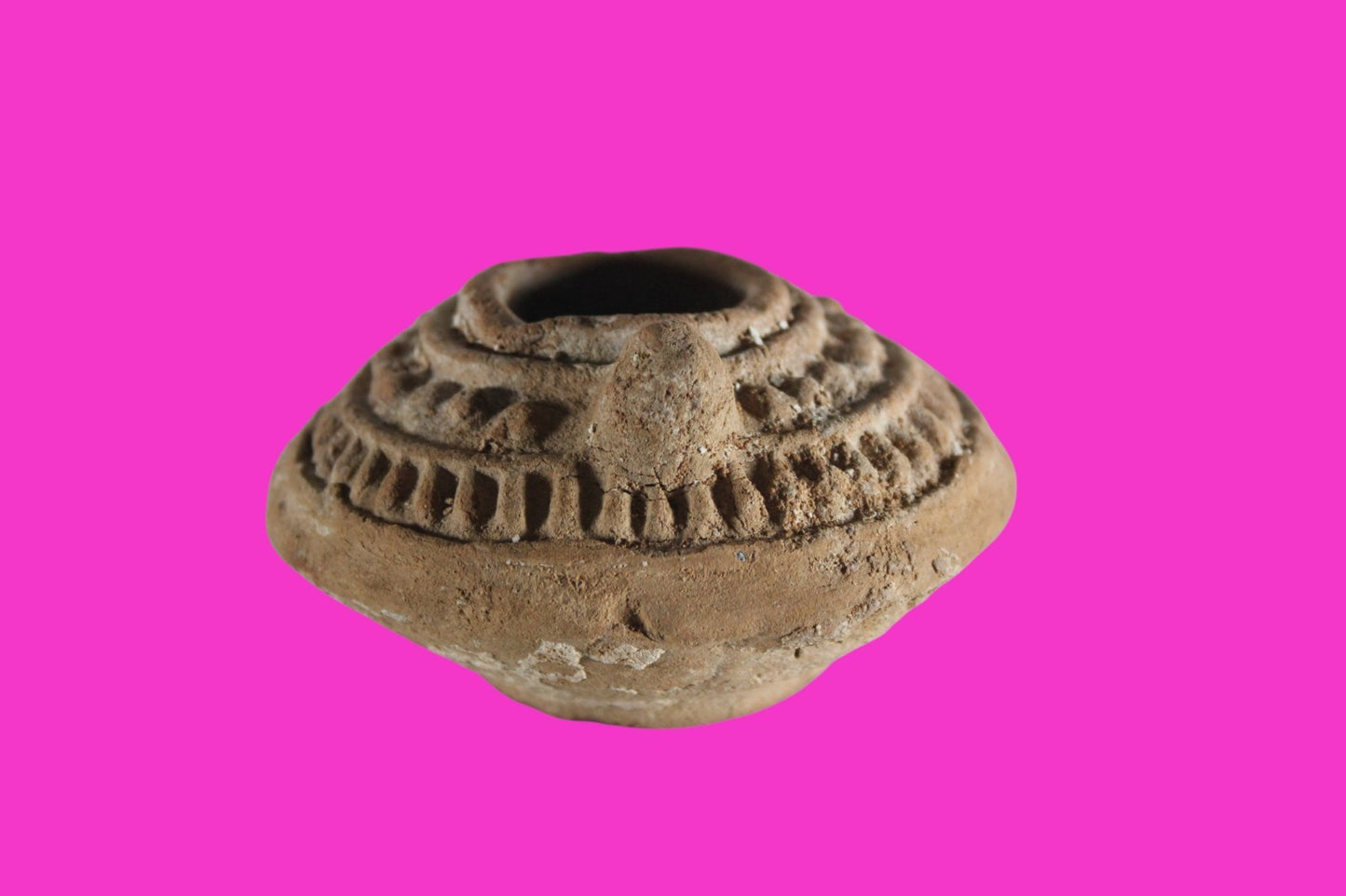 Hi Quality Ancient Holy Land Oil Lamp Artifact Jesus Christ Home 400-500AD COA31