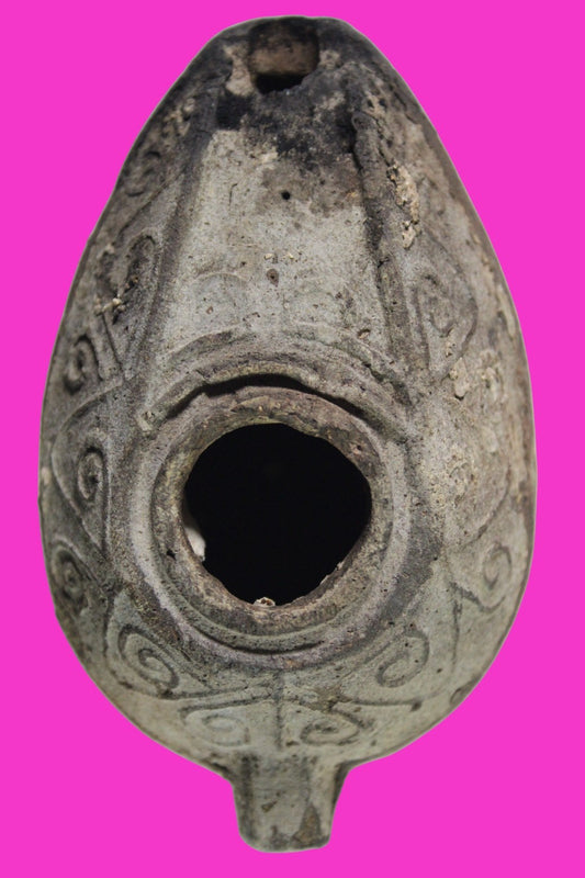 Ancient Holy Land Oil Lamp Artifact Jesus Christ Home Israel 300-600 AD COA 71