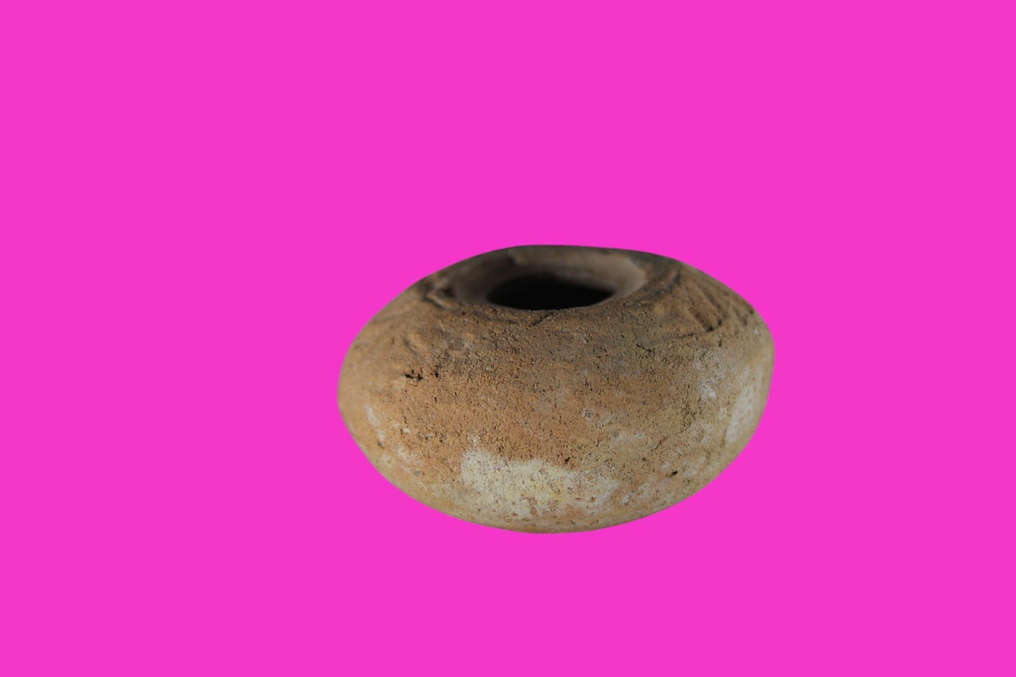 Ancient Holy Land Oil Lamp Artifact Christian Cross on Bottom 200-400AD COA 18