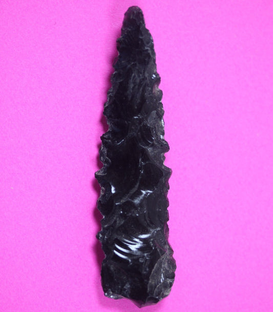 Authentic Pre Columbian Artifact Aztec Arrowhead Battle of Mexico City COA 34