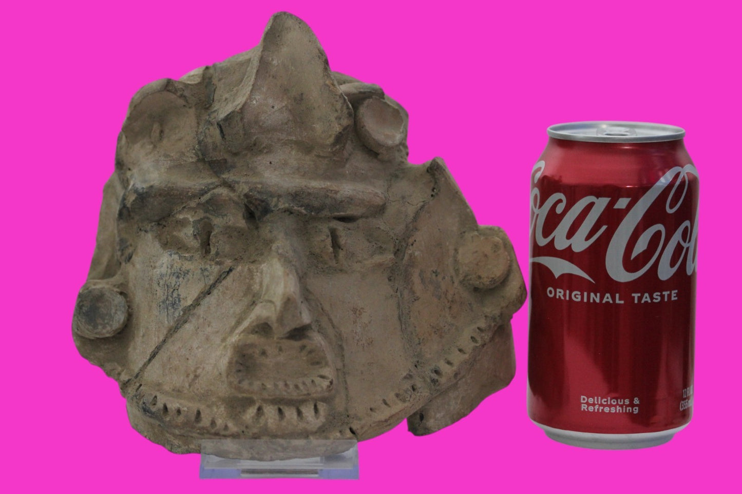 Pre Columbian Artifact Authentic Big Face Ornament Colima Mexico 200 BC COA J104